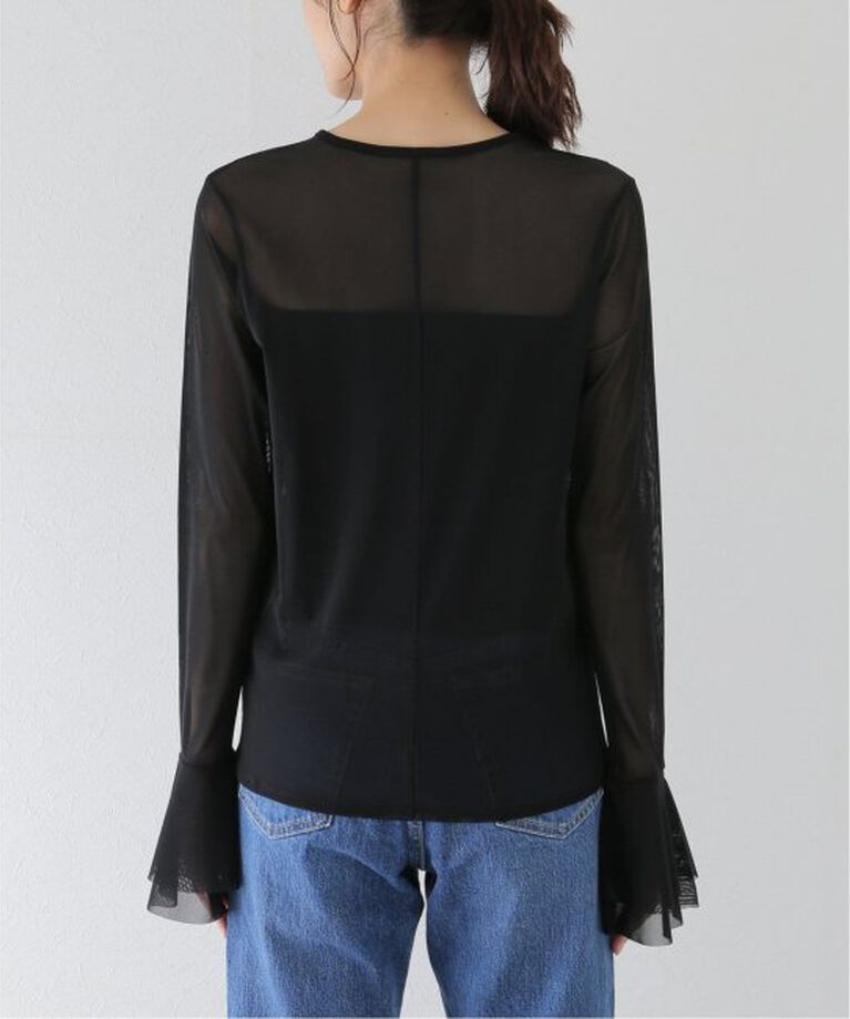 SLOBE IENA「《追加》ラッフルスリーブチュールプルオーバー」|Tシャツ・カットソー|