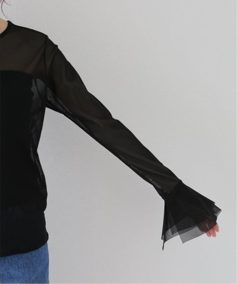 SLOBE IENA「《追加》ラッフルスリーブチュールプルオーバー」|Tシャツ・カットソー|