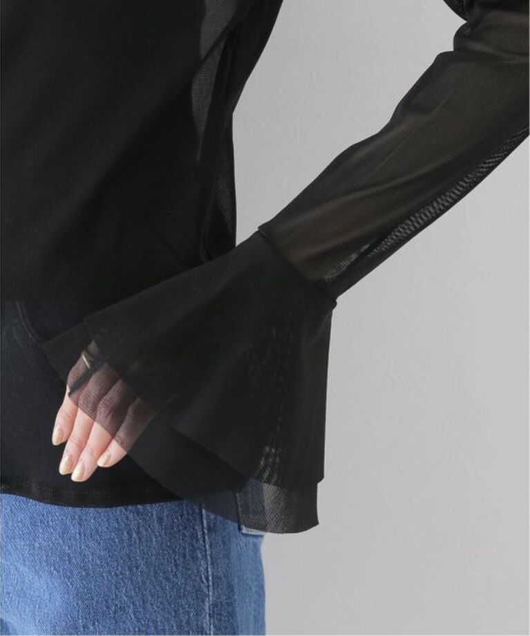 SLOBE IENA「《追加》ラッフルスリーブチュールプルオーバー」|Tシャツ・カットソー|