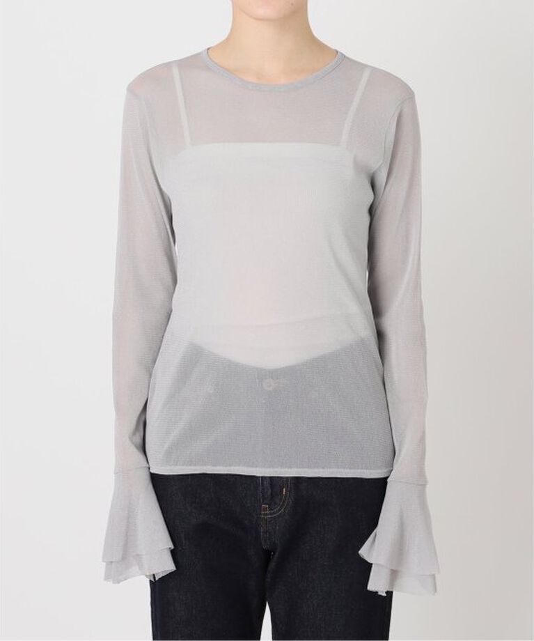 SLOBE IENA「《追加》ラッフルスリーブチュールプルオーバー」|Tシャツ・カットソー|