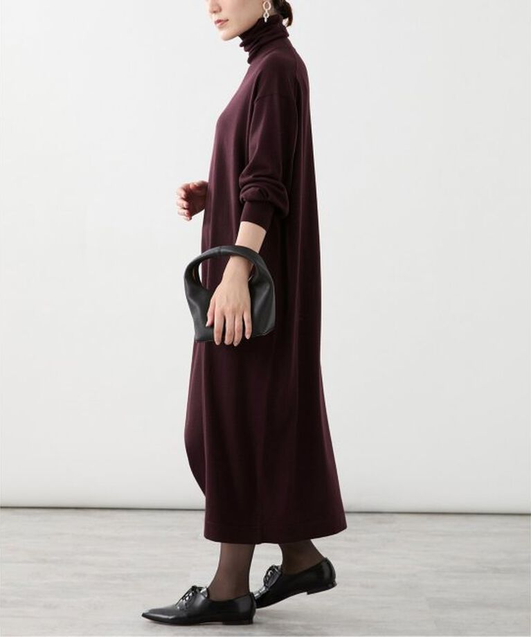 VERMEIL par iena「glowwool ニットタートルワンピース」|ワンピース|ボルドー