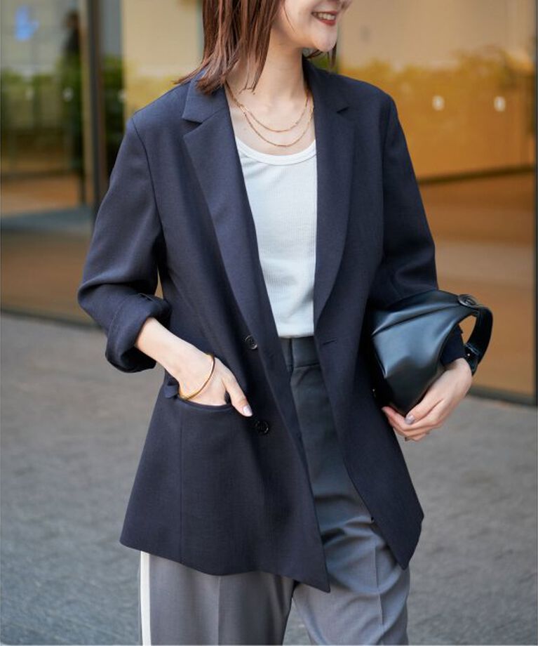 SLOBE IENA「《追加》リネンライクダブルブレストジャケット」|その他|