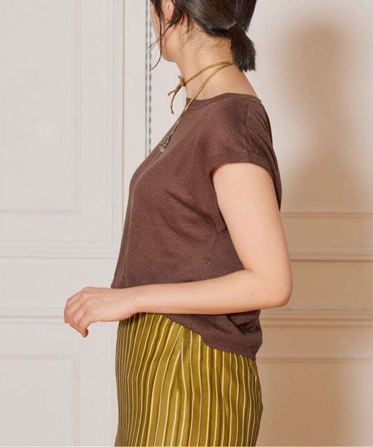 IENA LA BOUCLE「IENA LA BOUCLE Linen フレンチスリーブプルオーバー」|ニット・セーター|