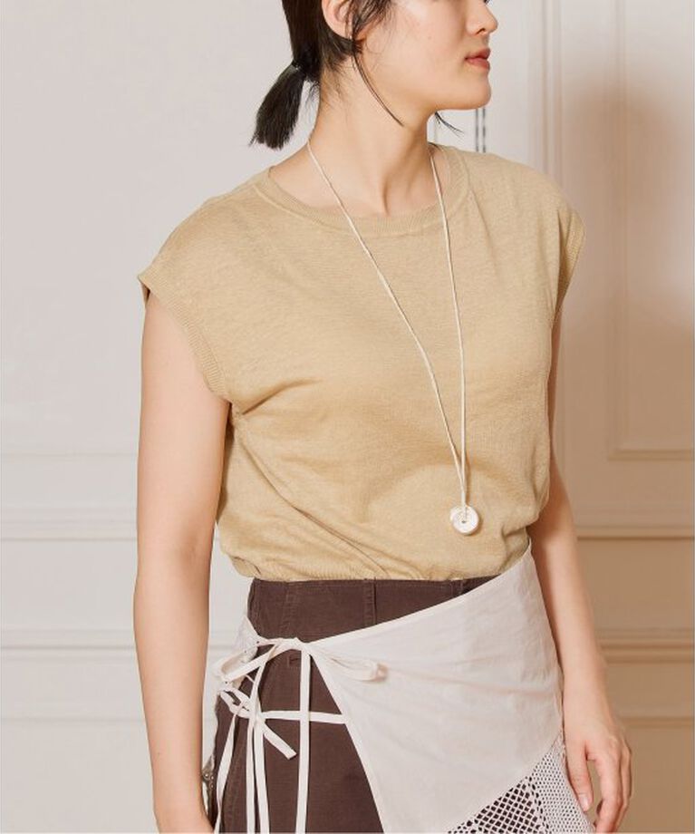 IENA LA BOUCLE「IENA LA BOUCLE Linen フレンチスリーブプルオーバー」|ニット・セーター|