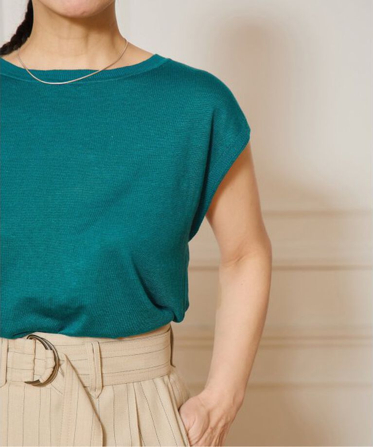 IENA LA BOUCLE「IENA LA BOUCLE Linen フレンチスリーブプルオーバー」|ニット・セーター|