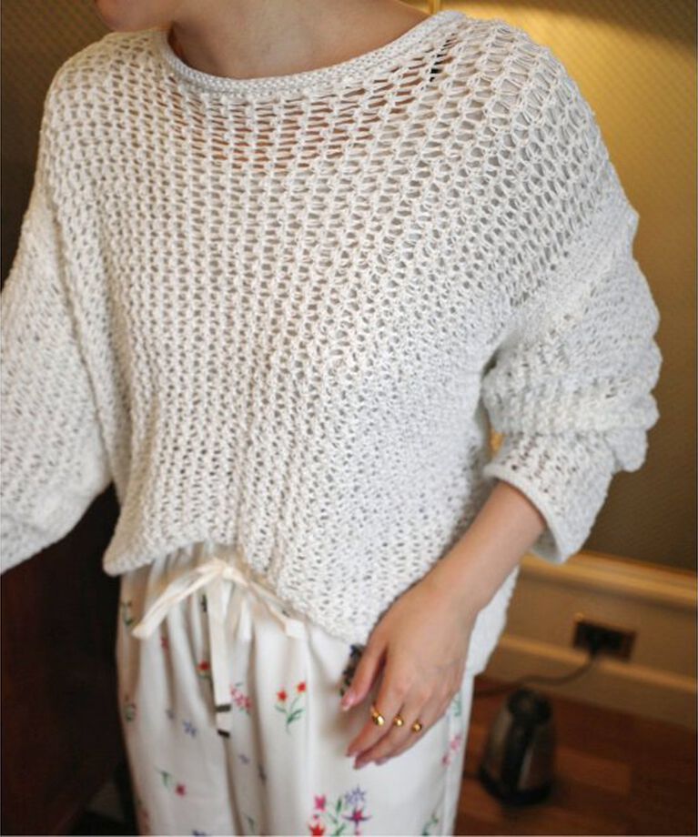 SLOBE IENA「《追加》LOGAN/ローガン SLOBE別注 メッシュプルオーバー LG-25SS09」|ニット・セーター|ホワイト