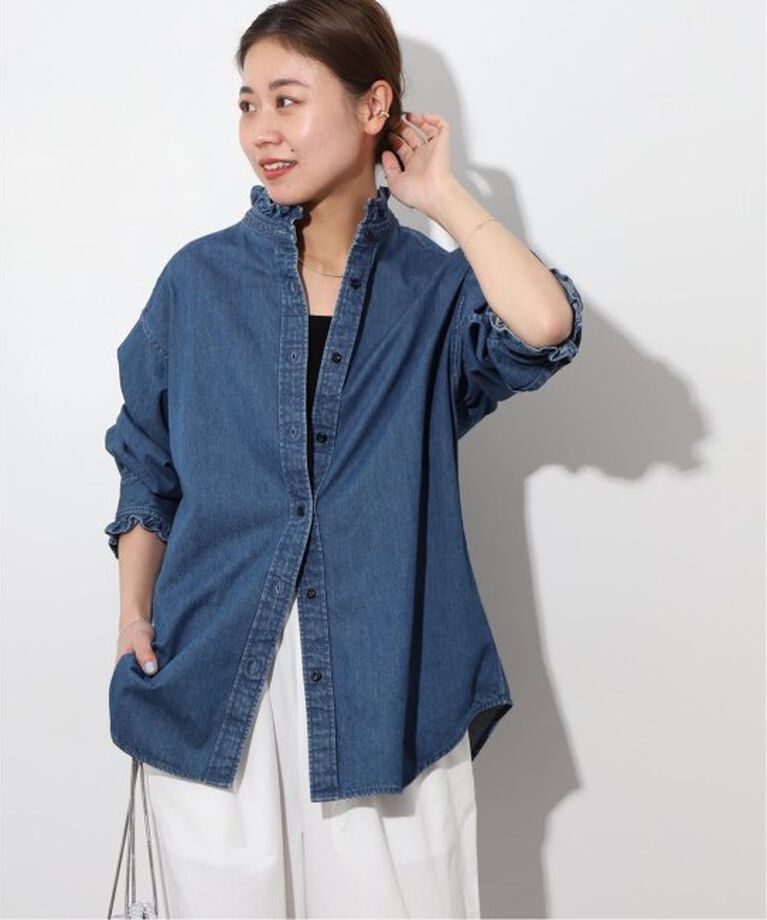 JOURNAL STANDARD relume「《追加9》デニムフリルブラウス」|シャツ・ブラウス|