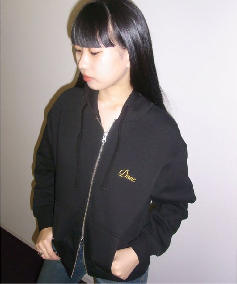 Oriens JOURNAL STANDARD「【Dime/ダイム】 CURSIVE ZIP-HOODIE」|パーカー|ブラック