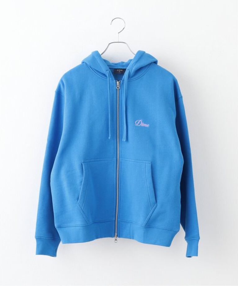 Oriens JOURNAL STANDARD「【Dime/ダイム】 CURSIVE ZIP-HOODIE」|パーカー|ブルー A