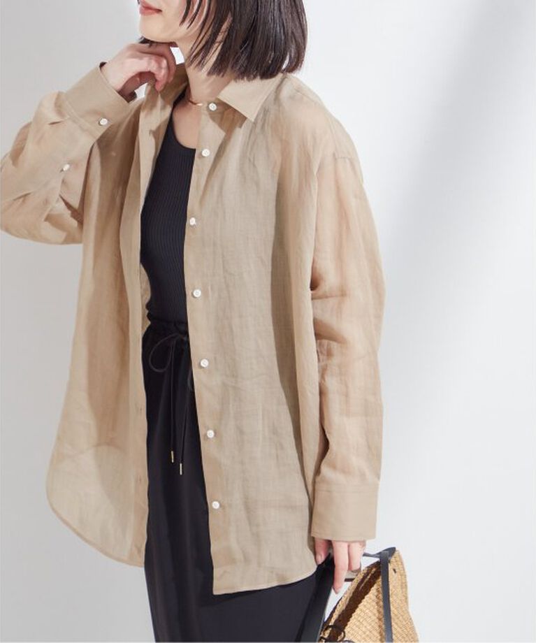journal standard L'essage「シアーラミー 2WAY シャツ」|シャツ・ブラウス|ベージュ