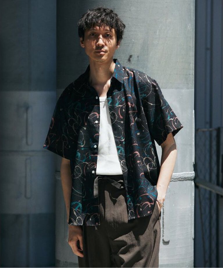 JOURNAL STANDARD「”吸水速乾 / 通気性” EVALET メッシュ パターン シャツ」|シャツ・ブラウス|ブラック