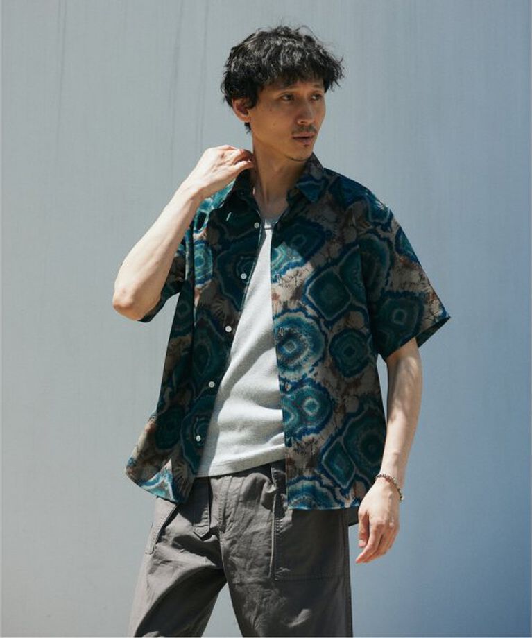 JOURNAL STANDARD「”吸水速乾 / 通気性” EVALET メッシュ パターン シャツ」|シャツ・ブラウス|ブルー