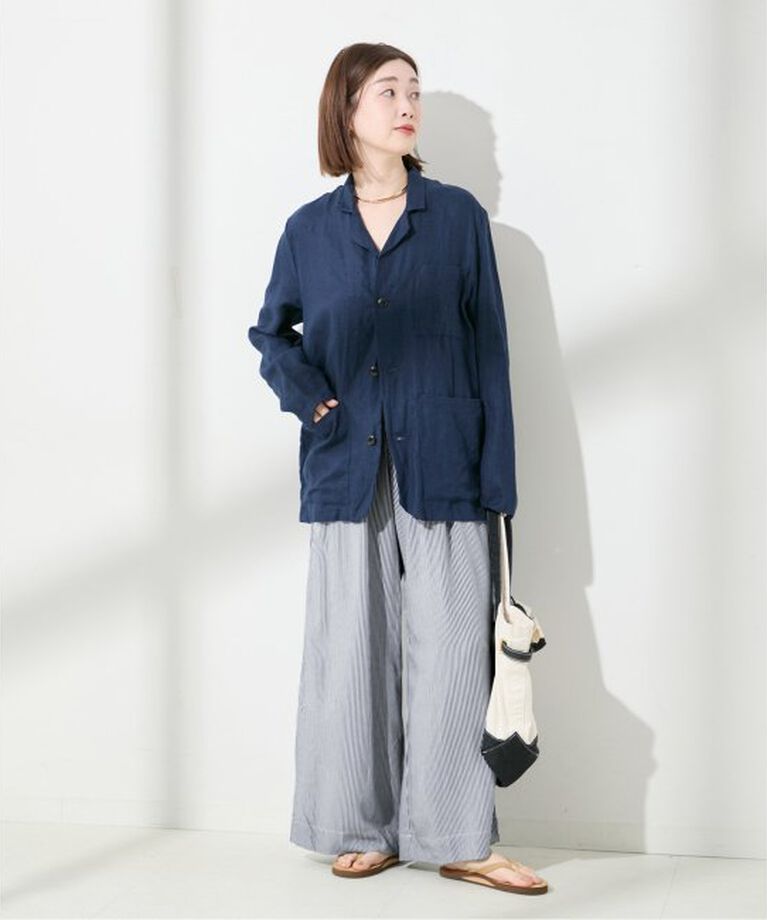 journal standard L'essage「《別注》【LUSANA / ルサーナ】CICI PANTS TWO DENIM STRIP：パンツ」|その他|