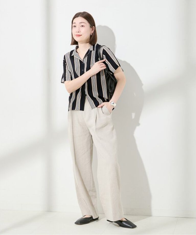 journal standard L'essage「《別注》【LUSANA / ルサーナ】TINA SHIRTS TWO TONE STRIP：シャツ」|シャツ・ブラウス|