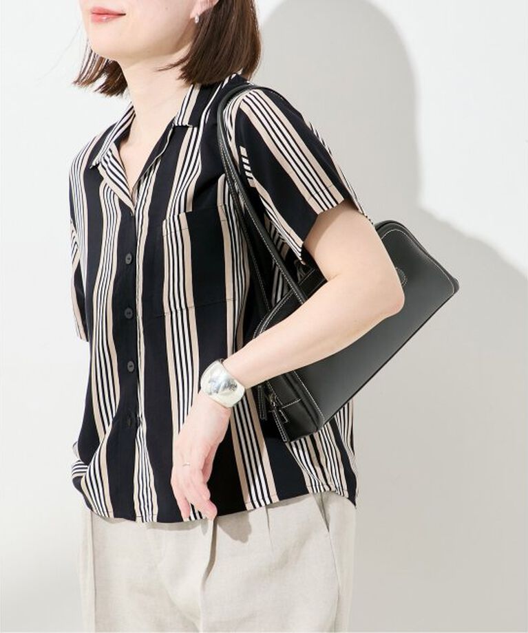 journal standard L'essage「《別注》【LUSANA / ルサーナ】TINA SHIRTS TWO TONE STRIP：シャツ」|シャツ・ブラウス|