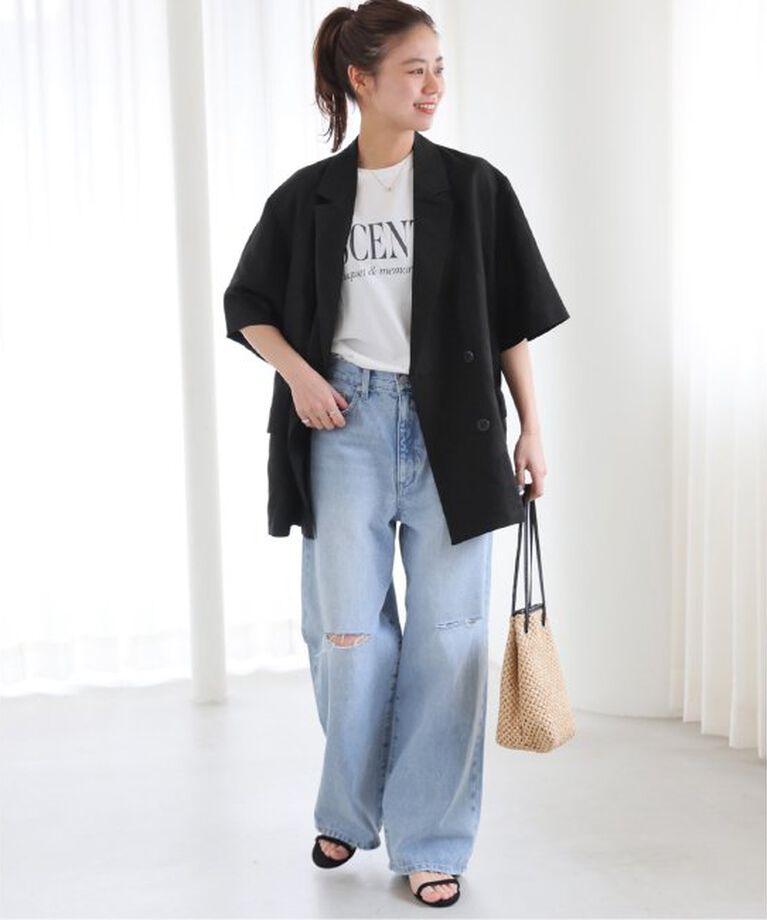 JOURNAL STANDARD relume「《追加》ソフトリネンMIXハーフスリーブジャケット」|テーラードジャケット|