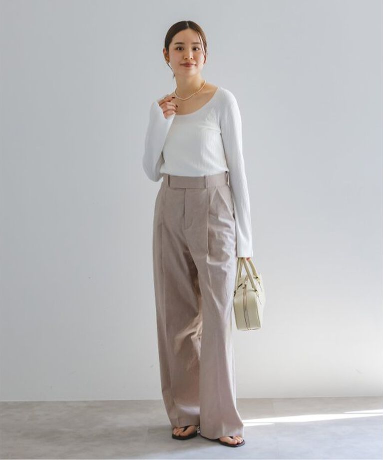 NOBLE「《追加》麻ストレッチスラックスパンツ」|スラックス|