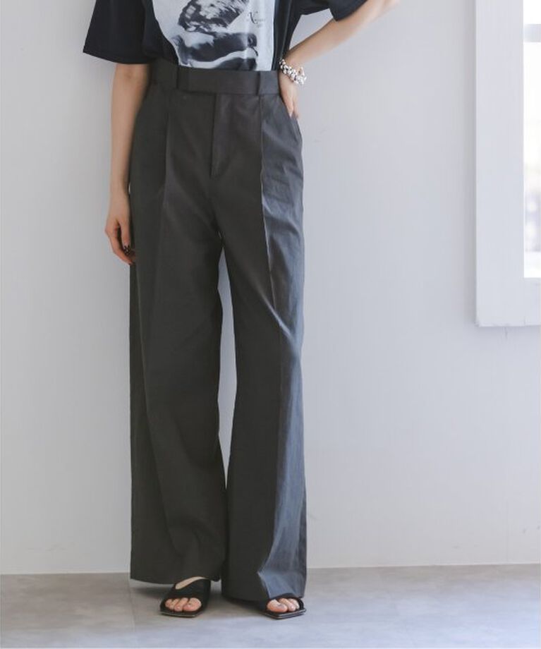 NOBLE「《追加》麻ストレッチスラックスパンツ」|スラックス|