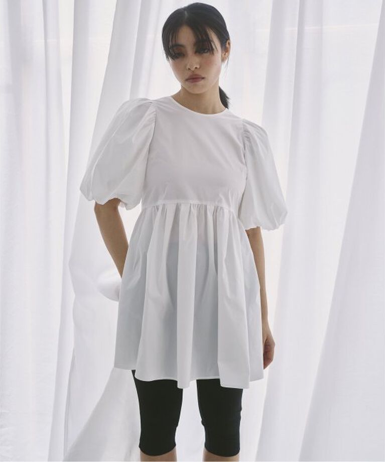 U by SPICK&SPAN「《追加》パフスリーブチュニックブラウス」|シャツ・ブラウス|ホワイト