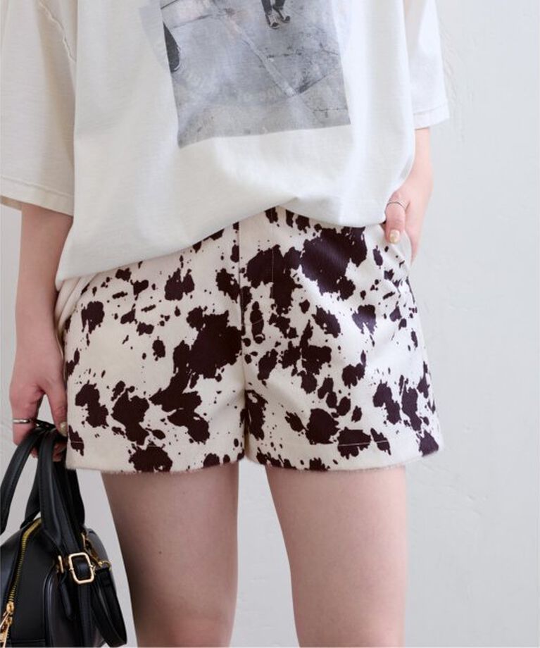 U by SPICK&SPAN「COW PRINT SHORT PANTS」|その他|ナチュラル