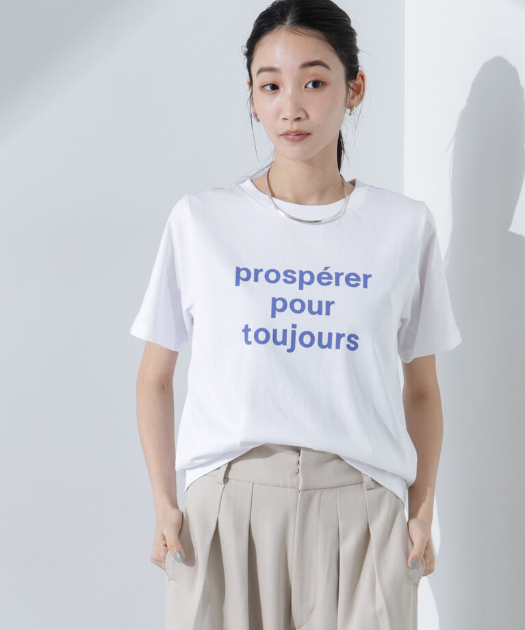 nano･universe「ロゴプリントTシャツ」|Tシャツ・カットソー|ブルー