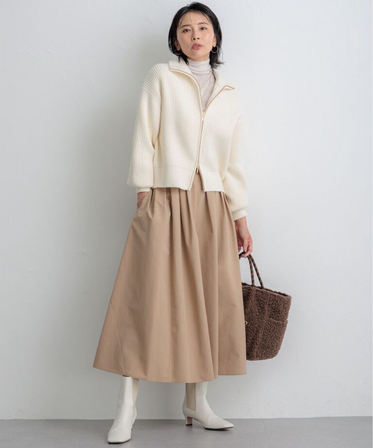 23区「【杏さん着用/洗える】コットンリリー ニットブルゾン」|ブルゾン・スタジャン|