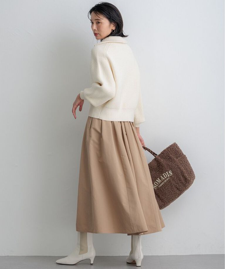 23区「【杏さん着用/洗える】コットンリリー ニットブルゾン」|ブルゾン・スタジャン|