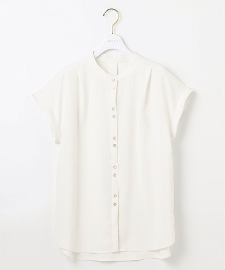 any SiS「【洗える】ダブルボタンフレンチスリーブ ブラウス」|シャツ・ブラウス|
