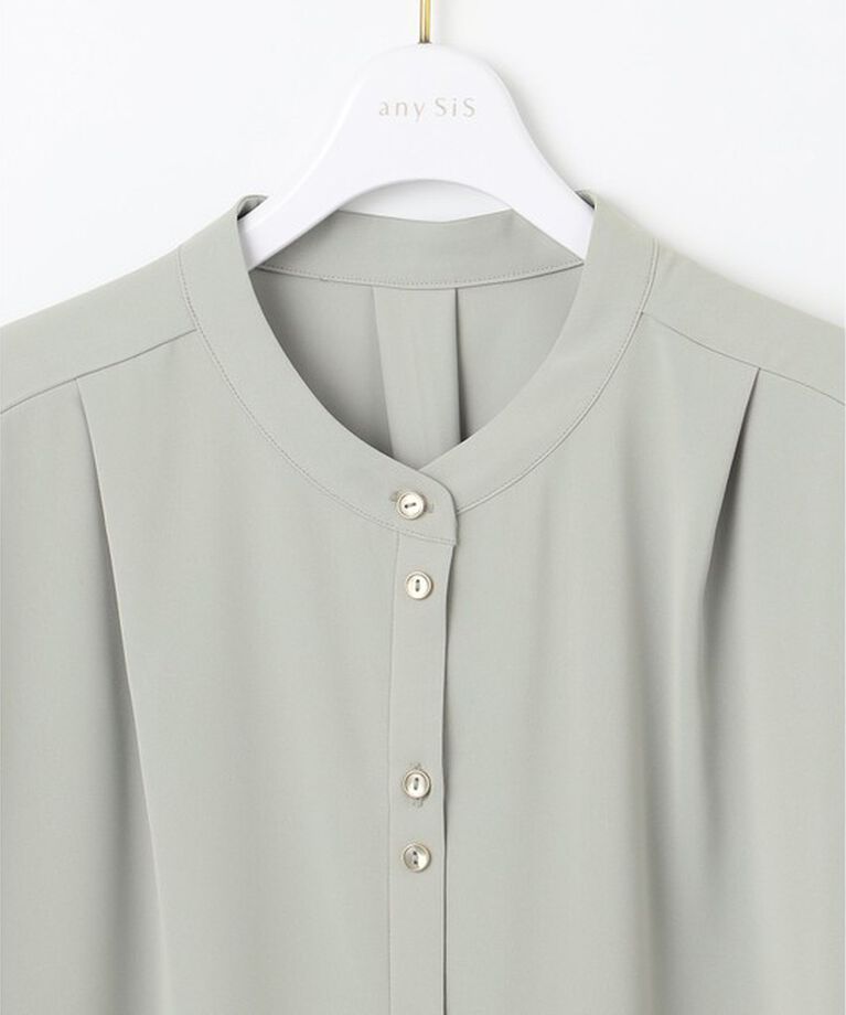 any SiS「【洗える】ダブルボタンフレンチスリーブ ブラウス」|シャツ・ブラウス|