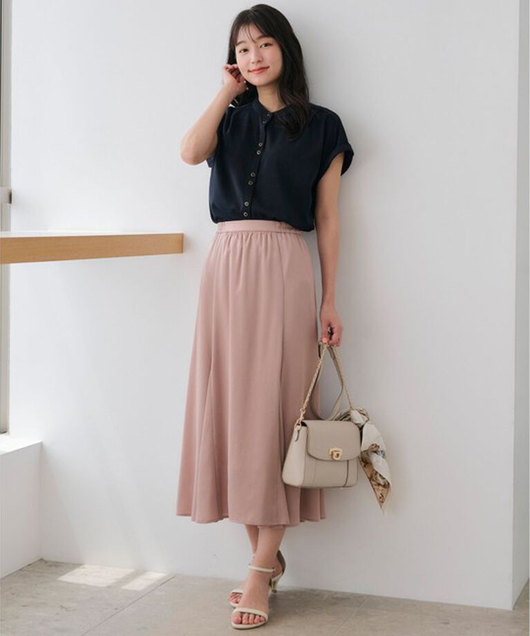 any SiS「【洗える】ダブルボタンフレンチスリーブ ブラウス」|シャツ・ブラウス|