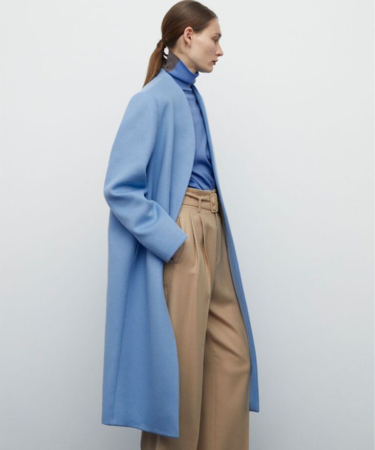 BEIGE,「PASSY / ノーカラーロングコート」|ノーカラーコート|