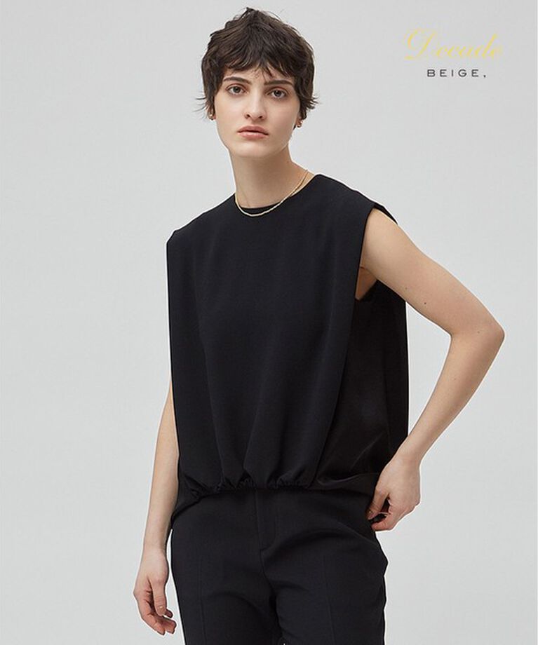 BEIGE,「【洗える】CINDY / ノースリーブブラウス」|シャツ・ブラウス|Black