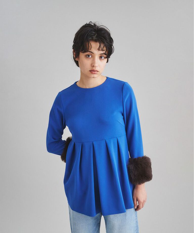  「ファーカフストップ」|Tシャツ・カットソー|ブルー