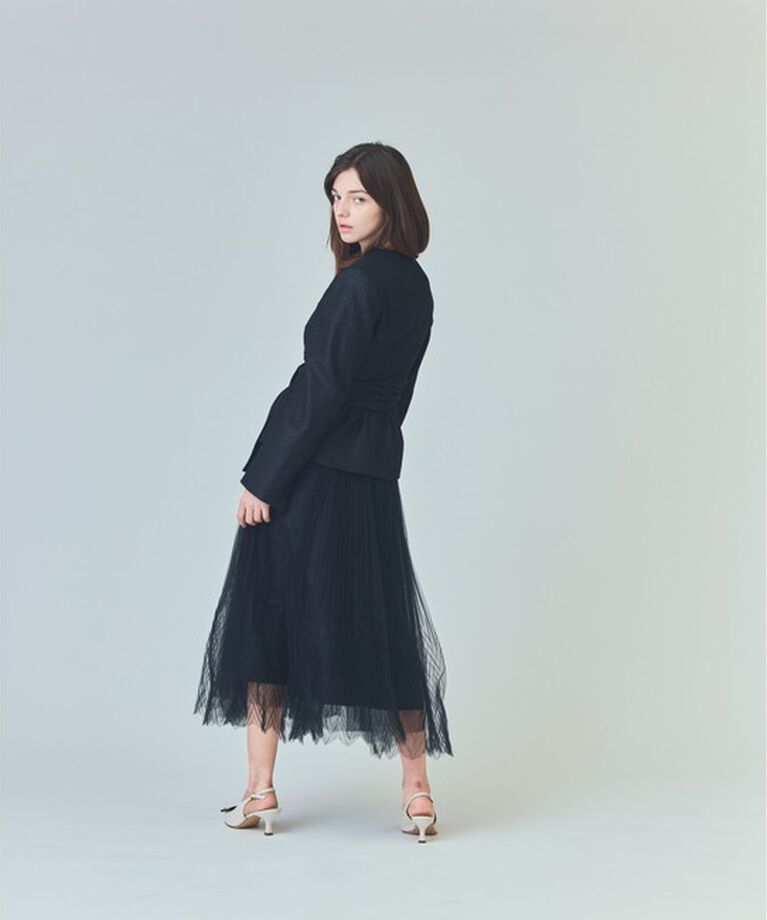 Grace Class「ラメWOOLボウジャケット」|ノーカラージャケット|