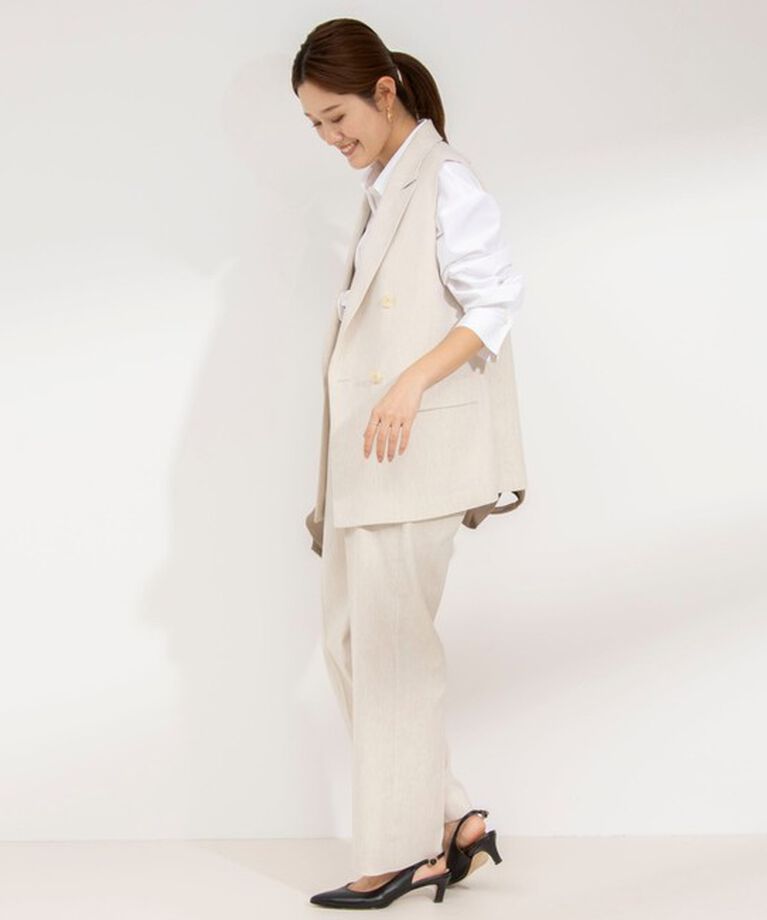 NOLLEY'S「《セットアップ対応》ウォッシャブル麻混セミワイドパンツ」|その他|