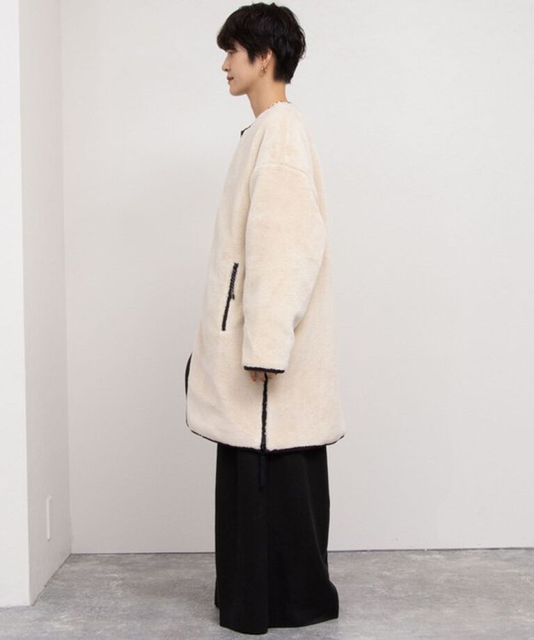 NOLLEY'S「◇【WEB限定】【TAION/タイオン】ノーカラーボアコート(リバーシブル) 24AW」|ダウン|