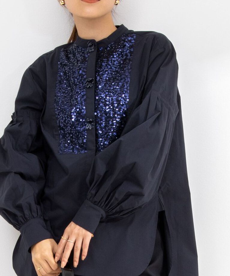 NOLLEY'S「【MARILYN MOON/マリリーンムーン】fringe beads volume sleeve blouse」|シャツ・ブラウス|