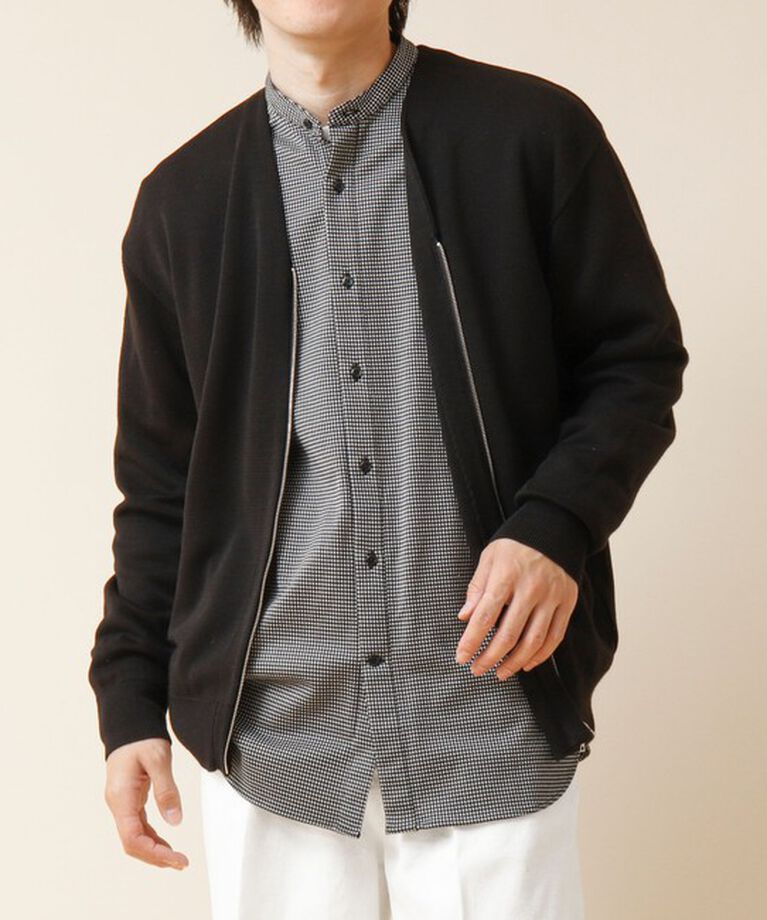 NOLLEY'S goodman「ZIP Vネックカーディガン 24AW」|カーディガン|ブラック