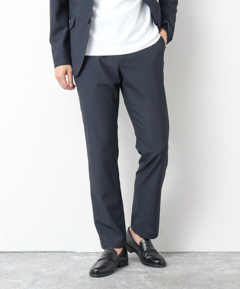 NOLLEY'S goodman「《セットアップ/ビジカジ対応》ドットサッカーストレッチパンツ 25SS」|チノ|ネイビー