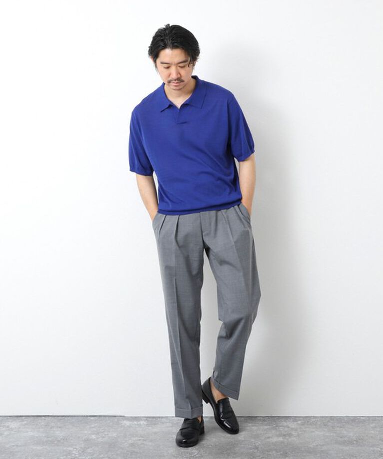 NOLLEY'S goodman「《PIMA COTTON》成型半袖 NSN スキッパーニットポロシャツ 25SS」|ポロシャツ|
