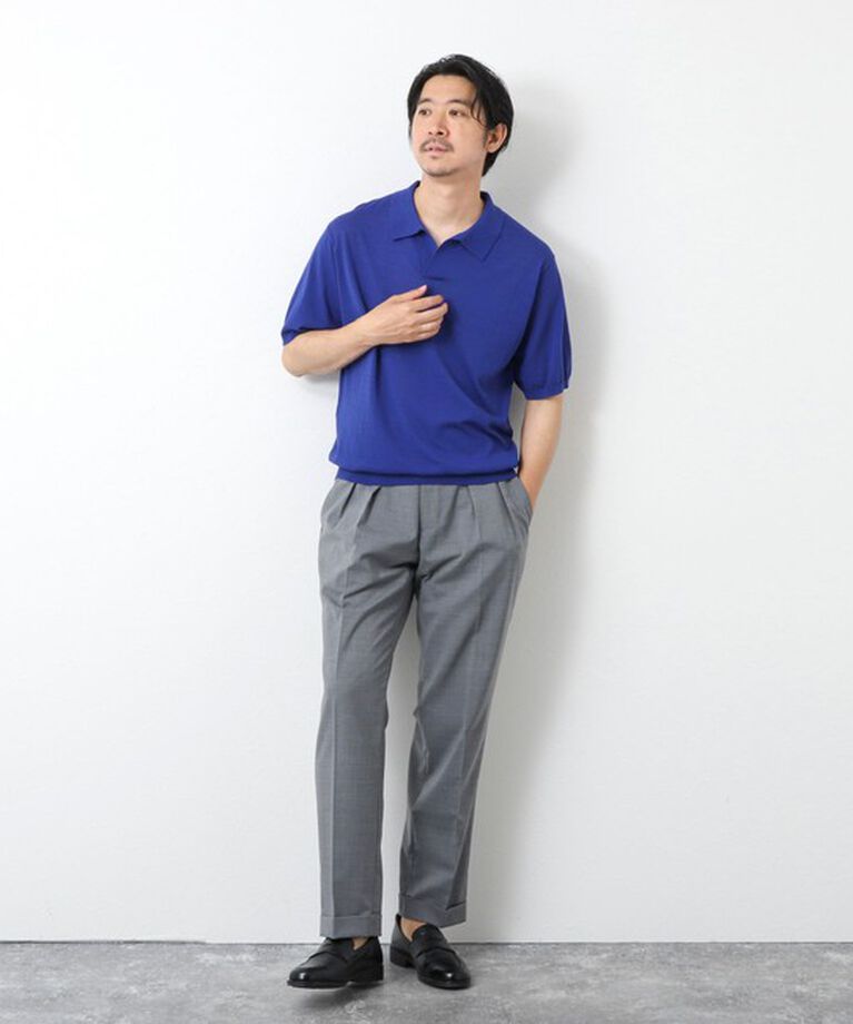 NOLLEY'S goodman「《PIMA COTTON》成型半袖 NSN スキッパーニットポロシャツ 25SS」|ポロシャツ|