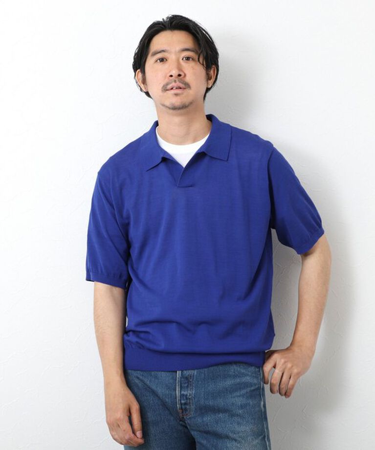 NOLLEY'S goodman「《PIMA COTTON》成型半袖 NSN スキッパーニットポロシャツ 25SS」|ポロシャツ|