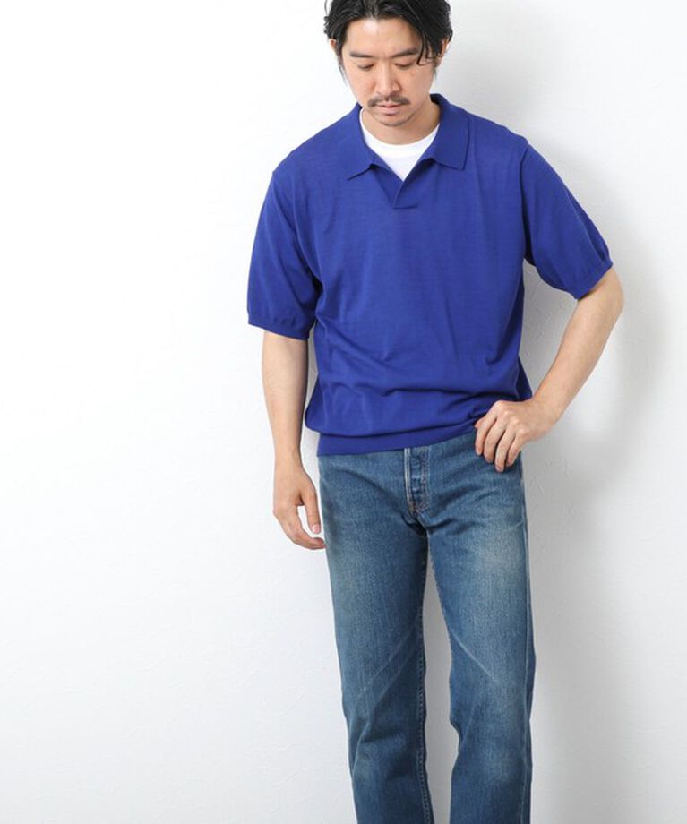 NOLLEY'S goodman「《PIMA COTTON》成型半袖 NSN スキッパーニットポロシャツ 25SS」|ポロシャツ|