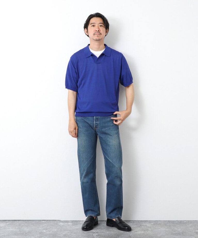 NOLLEY'S goodman「《PIMA COTTON》成型半袖 NSN スキッパーニットポロシャツ 25SS」|ポロシャツ|