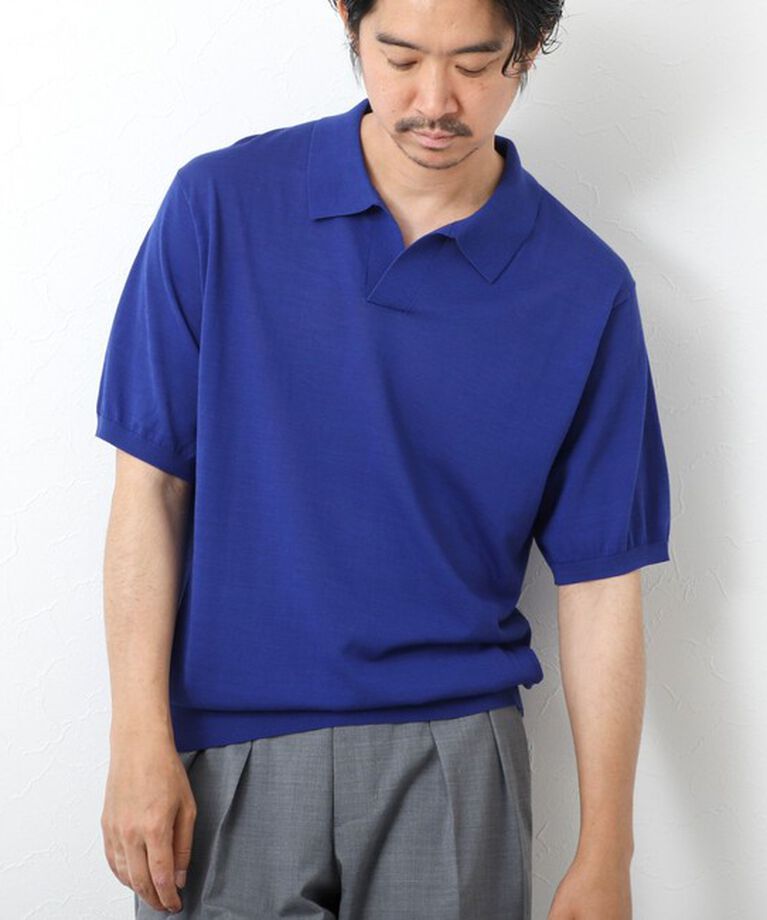 NOLLEY'S goodman「《PIMA COTTON》成型半袖 NSN スキッパーニットポロシャツ 25SS」|ポロシャツ|