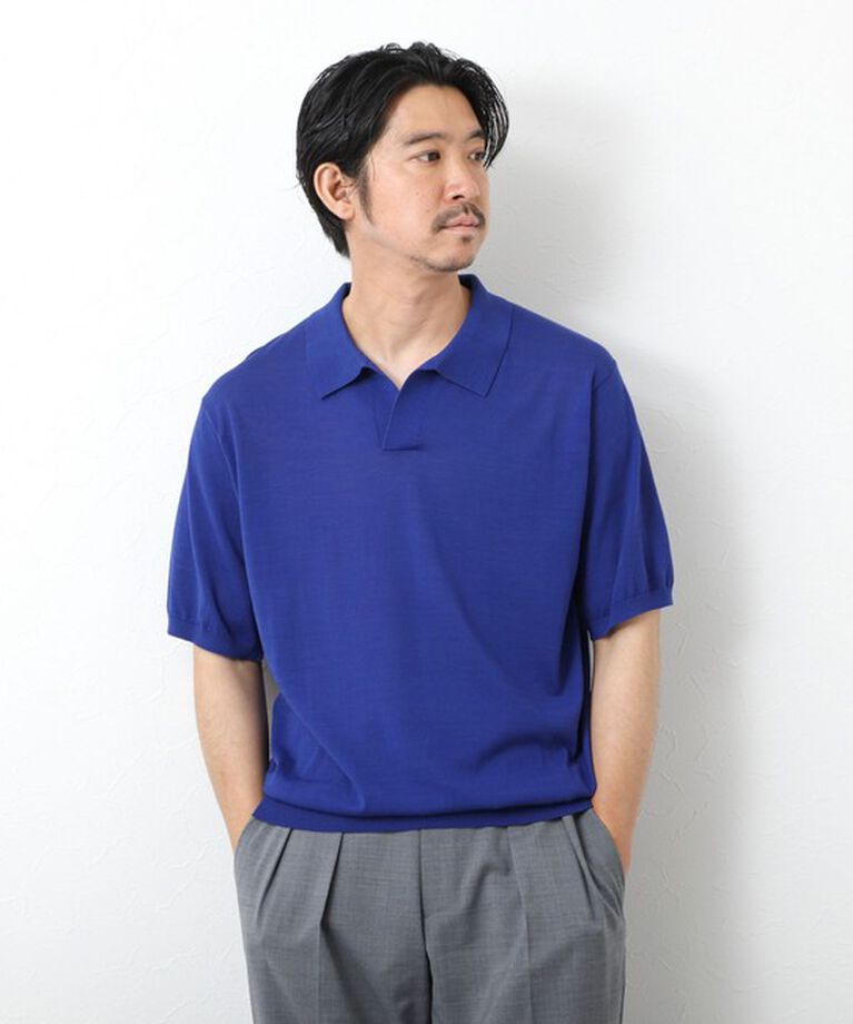 NOLLEY'S goodman「《PIMA COTTON》成型半袖 NSN スキッパーニットポロシャツ 25SS」|ポロシャツ|