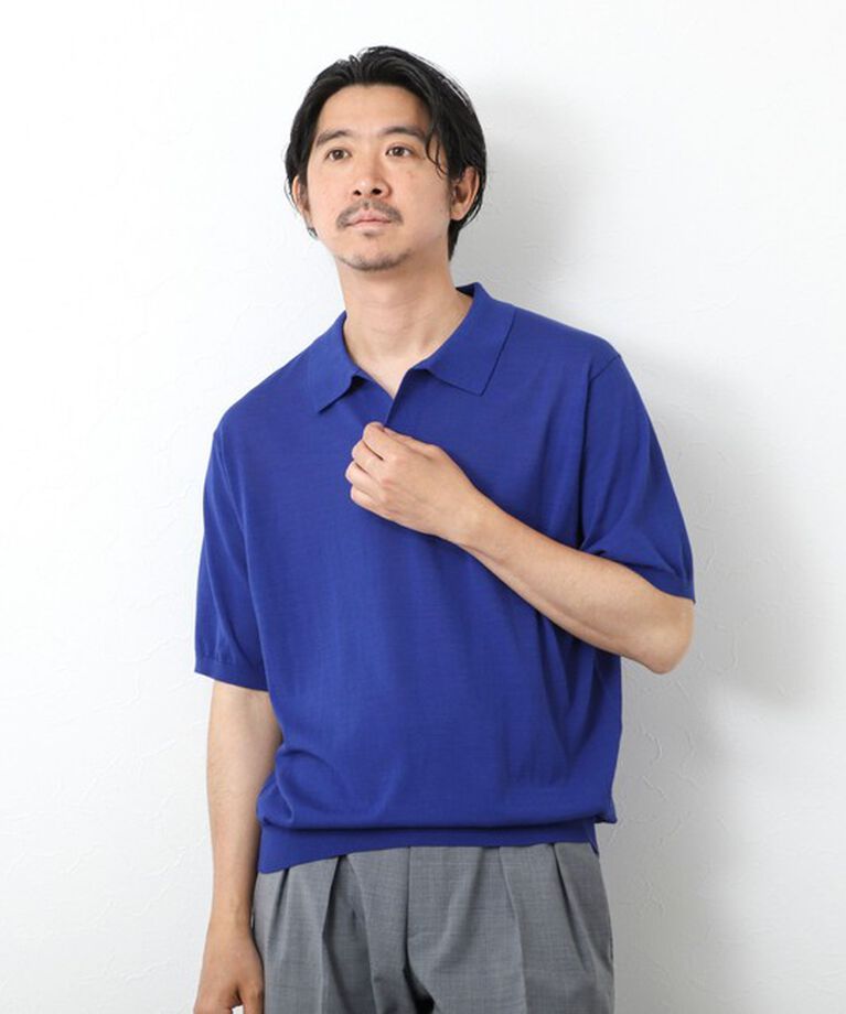 NOLLEY'S goodman「《PIMA COTTON》成型半袖 NSN スキッパーニットポロシャツ 25SS」|ポロシャツ|