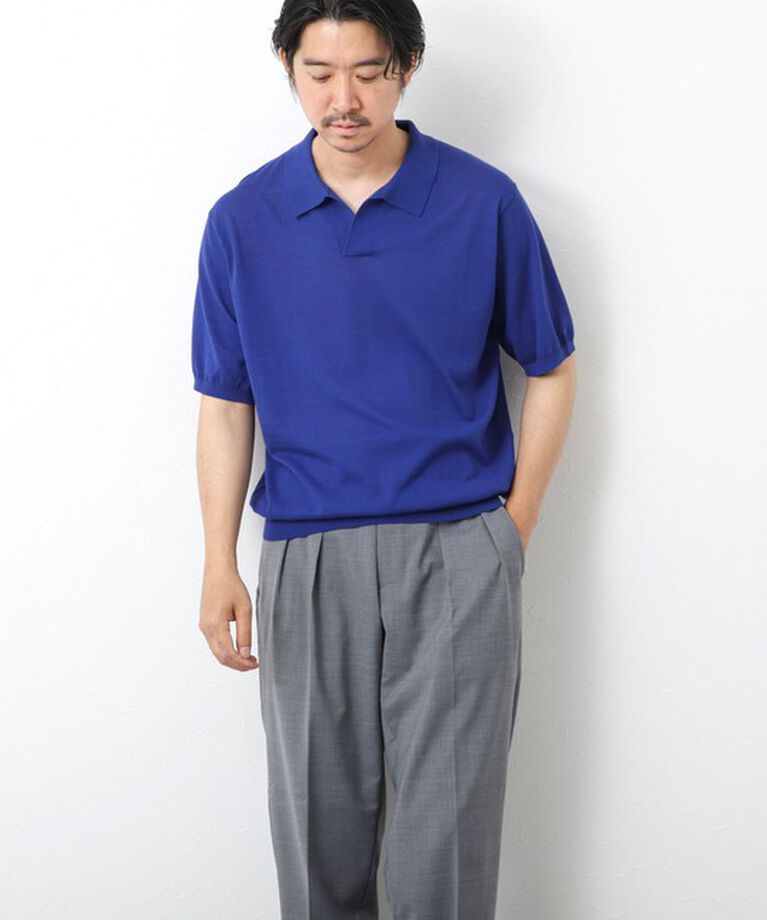 NOLLEY'S goodman「《PIMA COTTON》成型半袖 NSN スキッパーニットポロシャツ 25SS」|ポロシャツ|