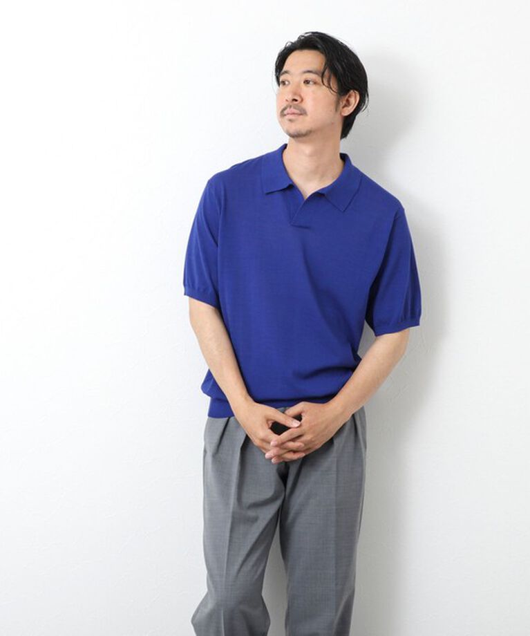 NOLLEY'S goodman「《PIMA COTTON》成型半袖 NSN スキッパーニットポロシャツ 25SS」|ポロシャツ|