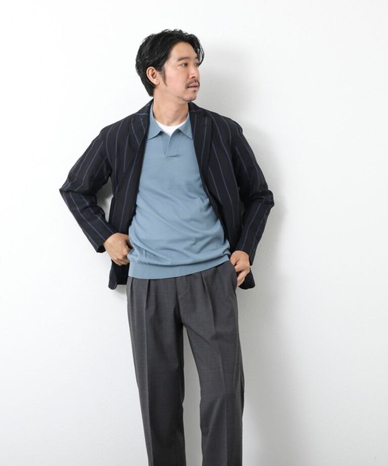 NOLLEY'S goodman「《PIMA COTTON》成型半袖 NSN スキッパーニットポロシャツ 25SS」|ポロシャツ|